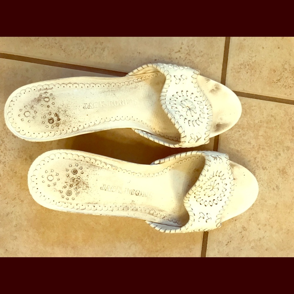 Jack Roger wedge sandals white